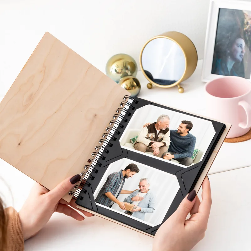 Father's Day Gifts Picture Printed Wooden Cover Photo Album