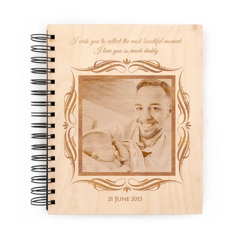 Father's Day Gifts Picture Printed Wooden Cover Photo Album