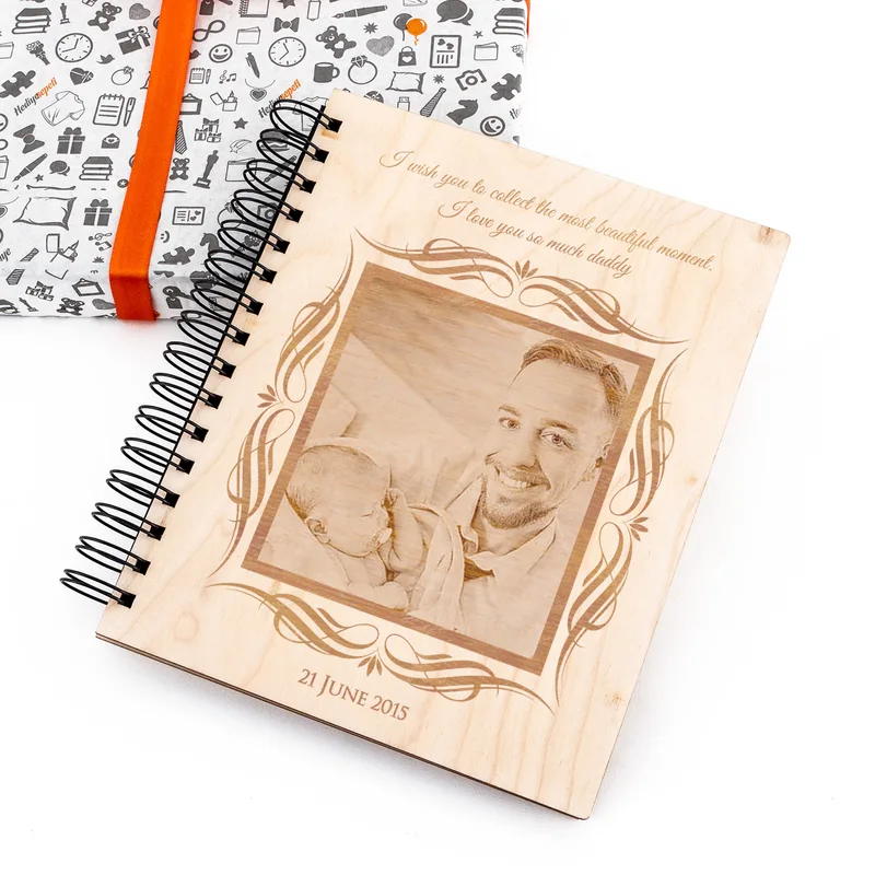 Father's Day Gifts Picture Printed Wooden Cover Photo Album