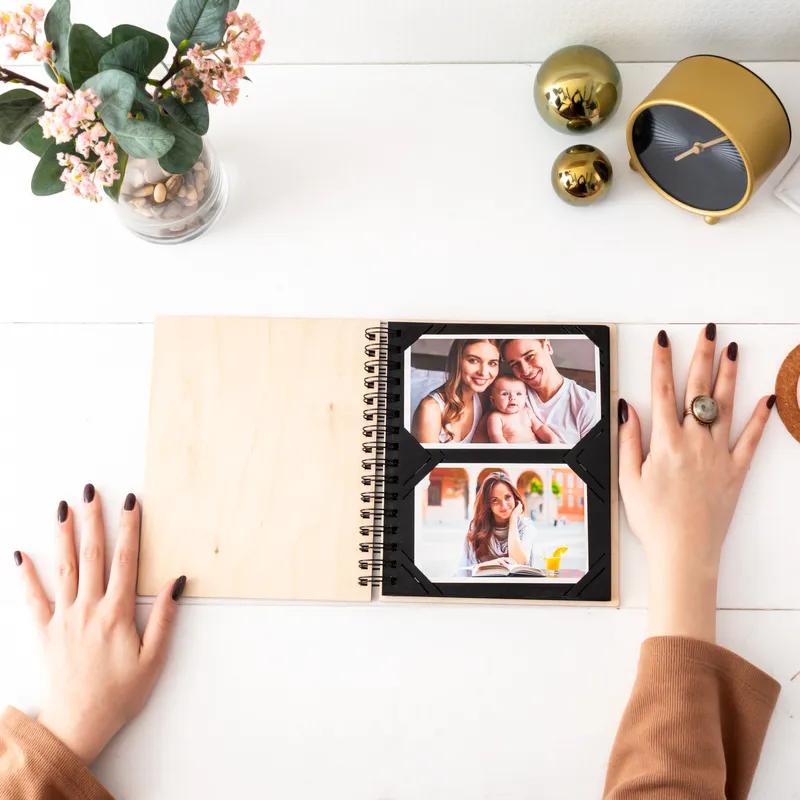 Father's Day Gifts Picture Printed Wooden Cover Photo Album