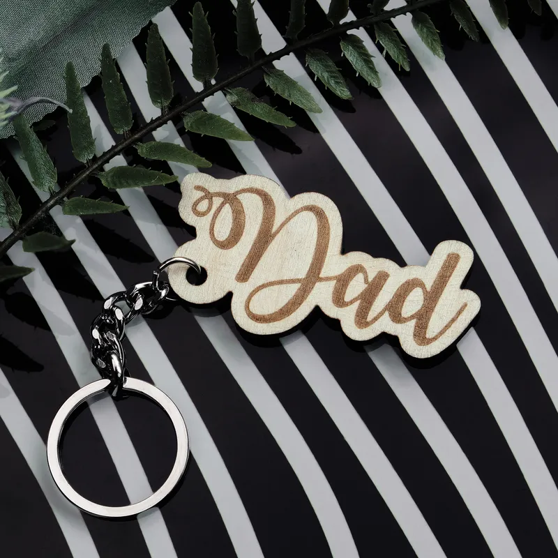 Father's Day Wooden Keychain Gift for Dad