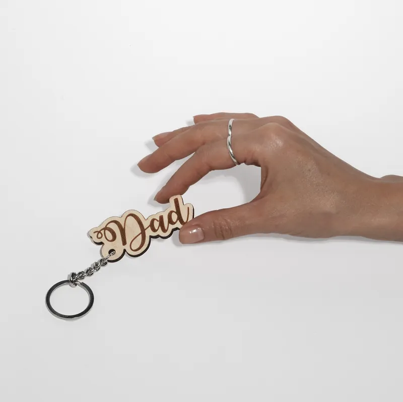 Father's Day Wooden Keychain Gift for Dad