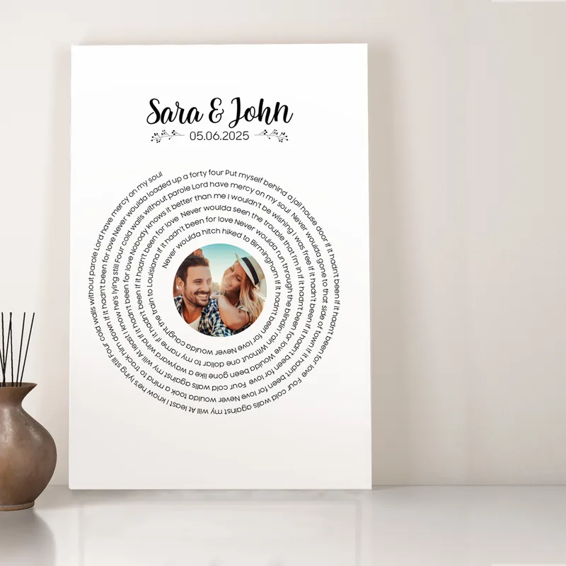 Favorite Song Lyrics Design Decorative Canvas Print 23.5 x 15.75