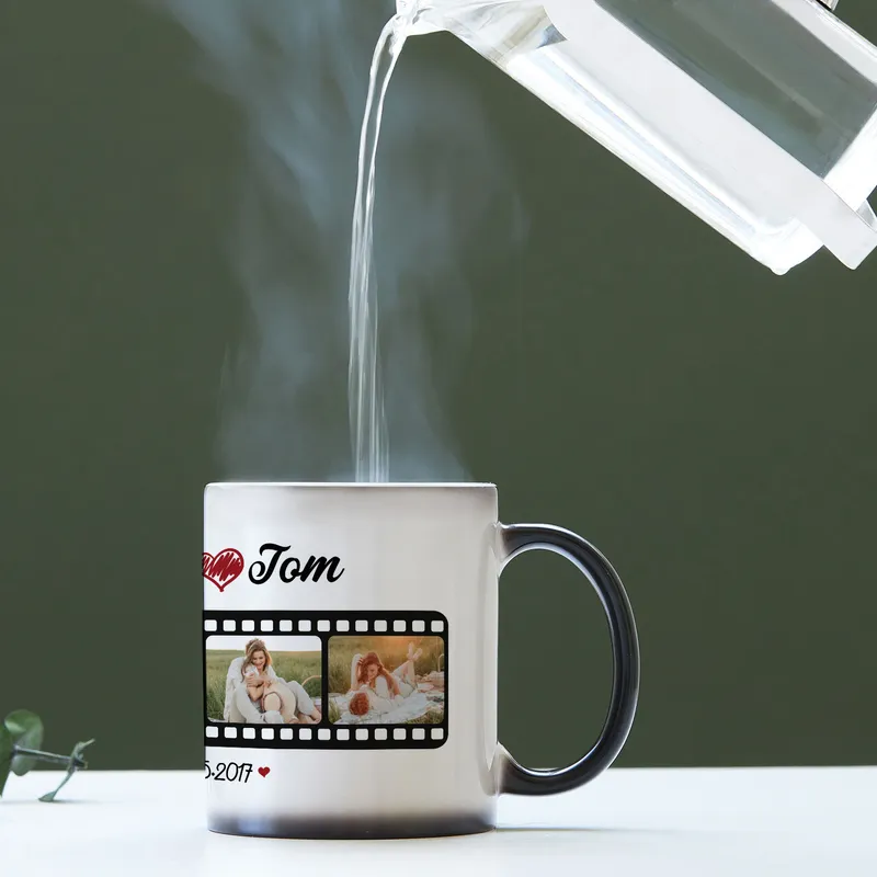 Film Strip Design Personalized Photo Printed Magic Mug
