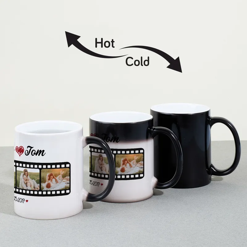 Film Strip Design Personalized Photo Printed Magic Mug