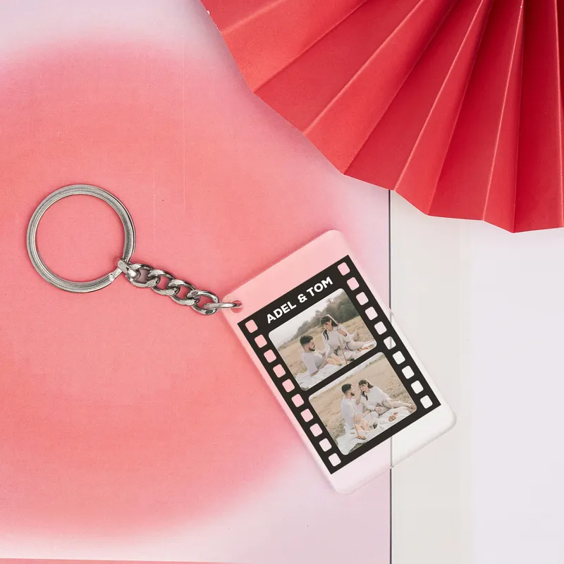 Filmstrip Design Photo Printed Key Chain