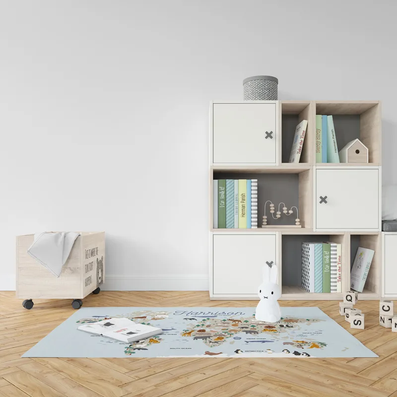 Personalised Animal Atlas Play Mat for First Birthday Gift
