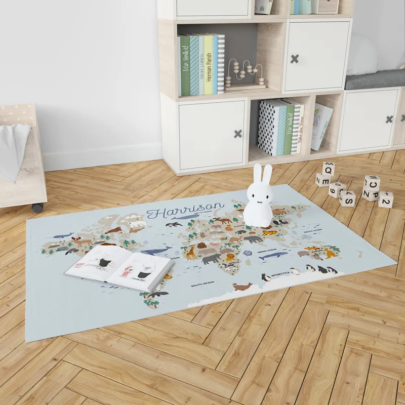 Personalised Animal Atlas Play Mat for First Birthday Gift