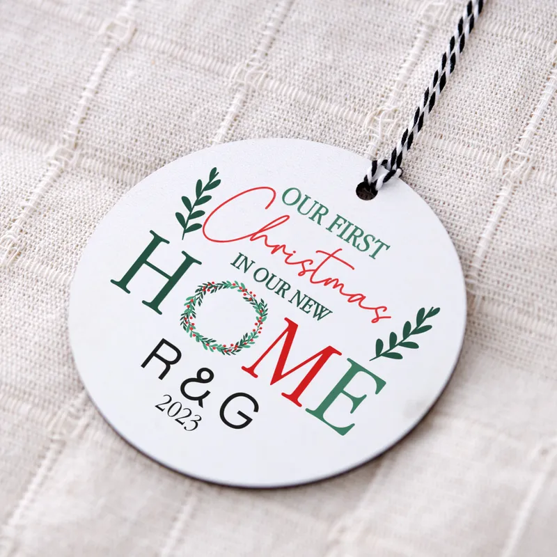 First Christmas House Gift Personalised MDF Tree Ornament