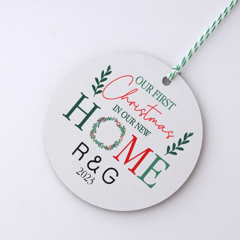 First Christmas House Gift Personalised MDF Tree Ornament