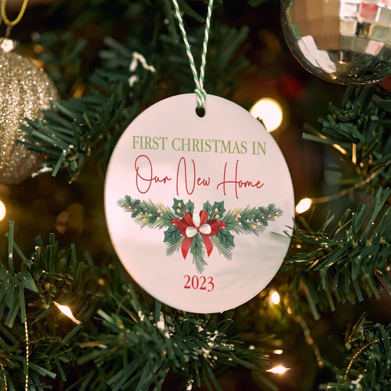 First Christmas in Our Home! Personalized Christmas Ornament with Target Year