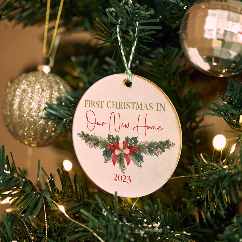 First Christmas in our New Home MDF Tree Ornament