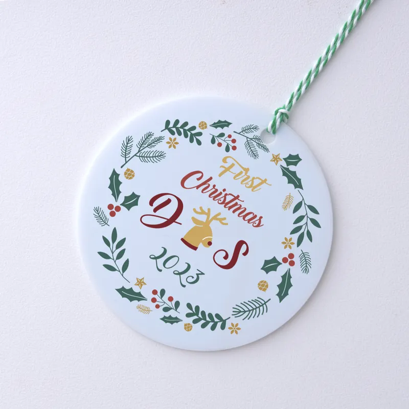 Personalised First Christmas Ornament with Custom Initials