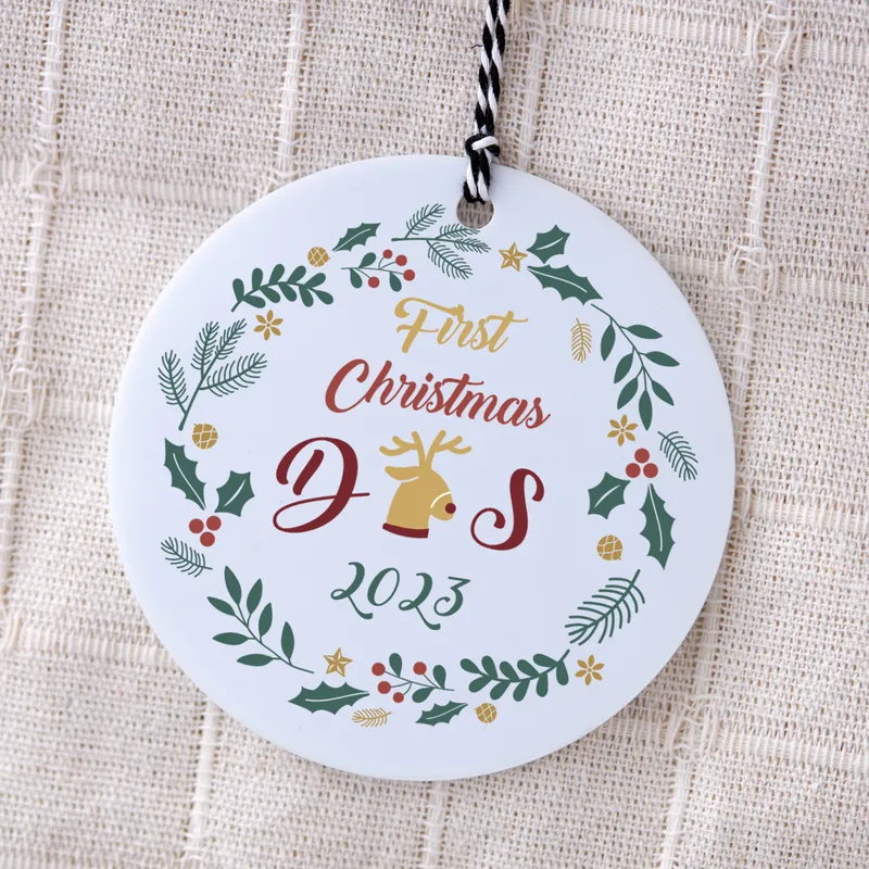 Personalised First Christmas Ornament with Custom Initials