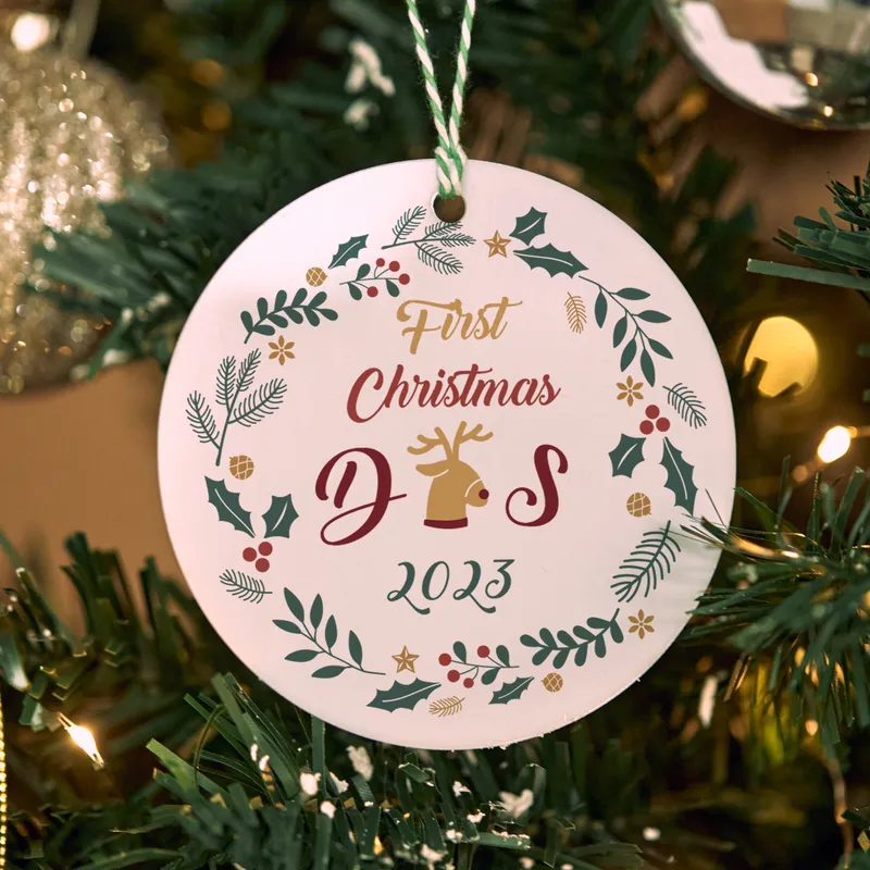 Personalised First Christmas Ornament with Custom Initials