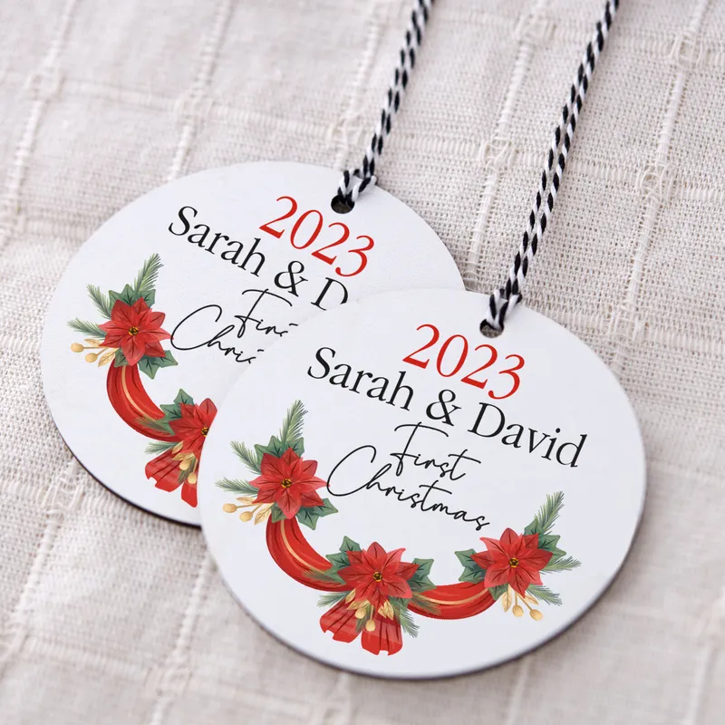 First Christmas Personalized Names Tree Ornament