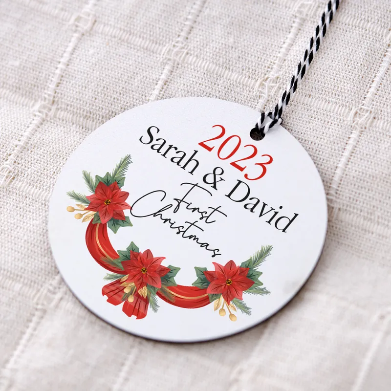 First Christmas Personalized Names Tree Ornament