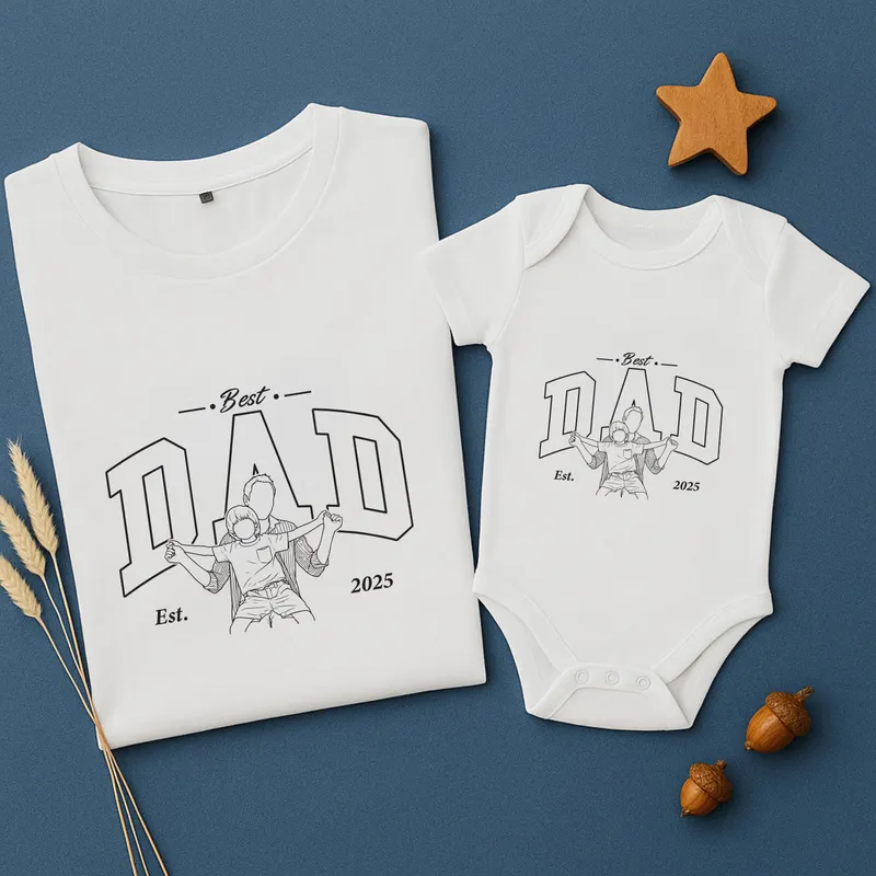 First Fathers Day Best Dad Matching Shirt Set