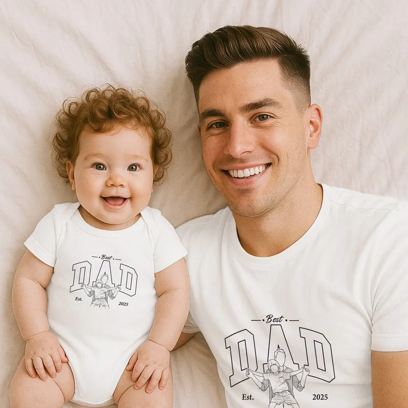 First Fathers Day Best Dad Matching Shirt Set