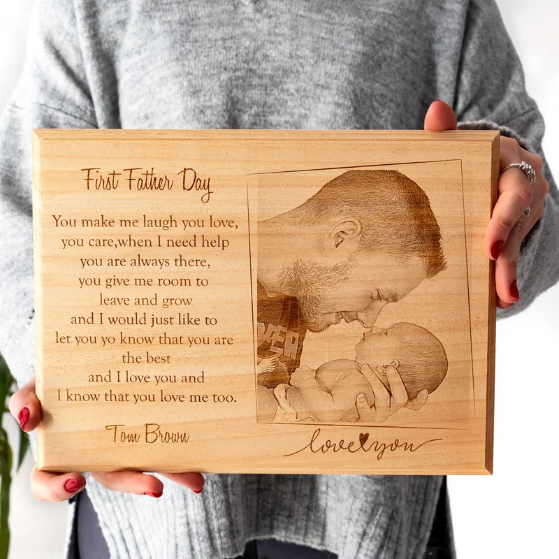 First Father's Day Gifts Printed Wooden Picture