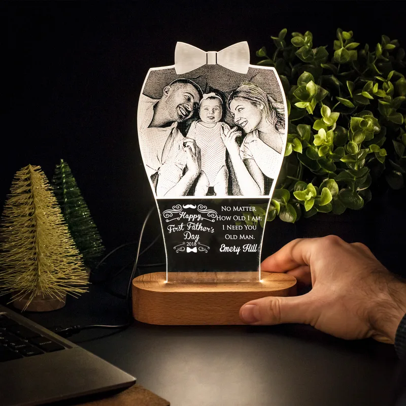 First Father's Day LED Lamp with Photo
