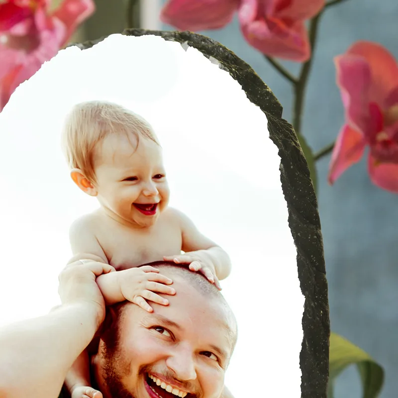 First Father's Day Personalized Stone Photo
