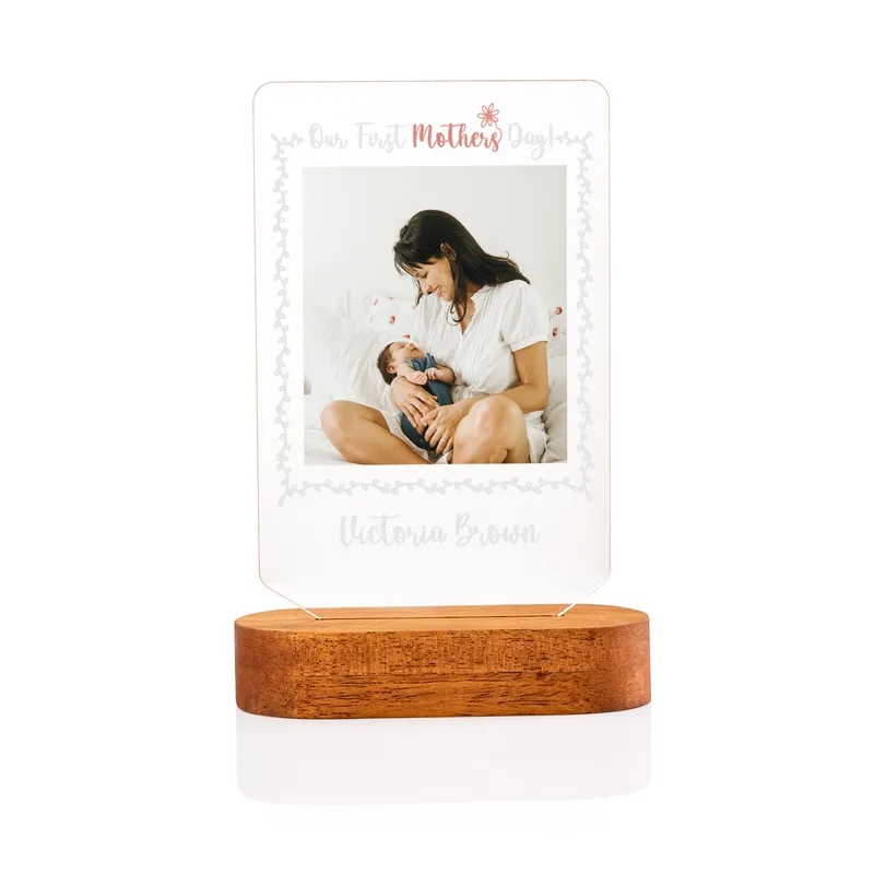 First Mother's Day Gift for Mom 3D LED Lamp with Name and Picture