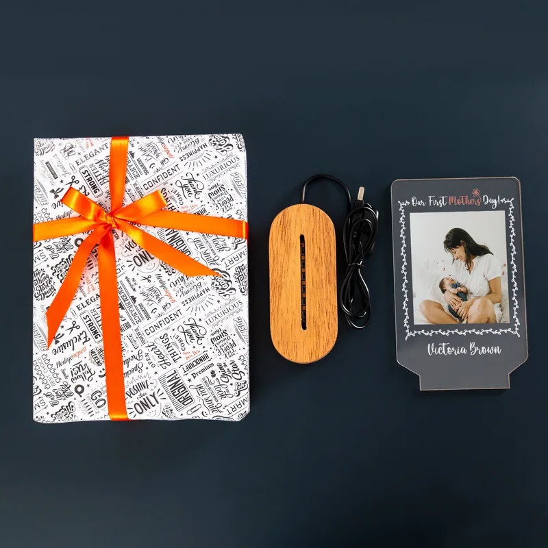 First Mother's Day Gift for Mom 3D LED Lamp with Name and Picture