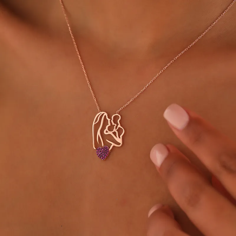 First Mother's Day Necklace with Floral Gift Box