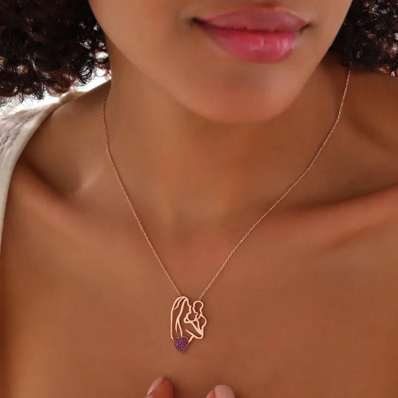 First Mother's Day Necklace with Floral Gift Box