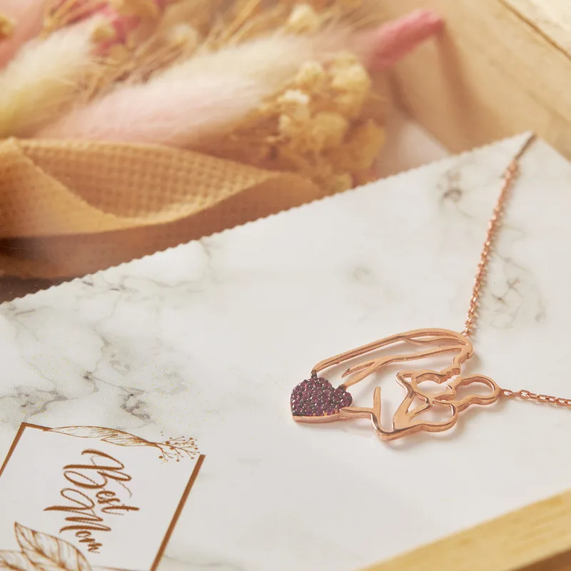First Mother's Day Necklace with Floral Gift Box