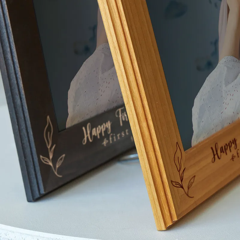 First Mother's Day Personalised Heartbeat Wooden Frame