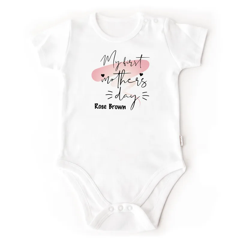 Personalised First Mother's Day Baby Bodysuit with Custom Name