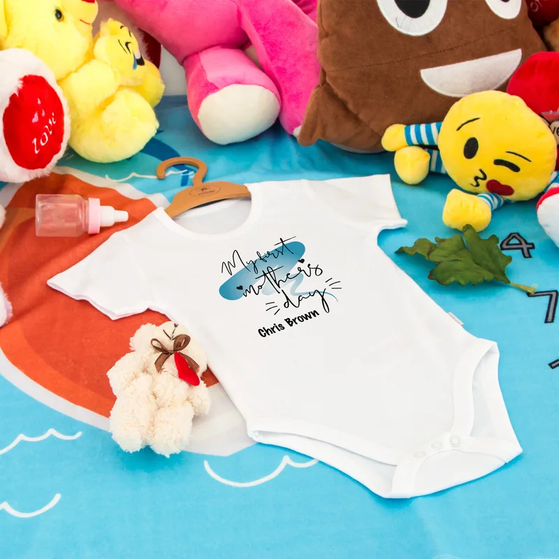 Personalised First Mother's Day Baby Bodysuit with Custom Name