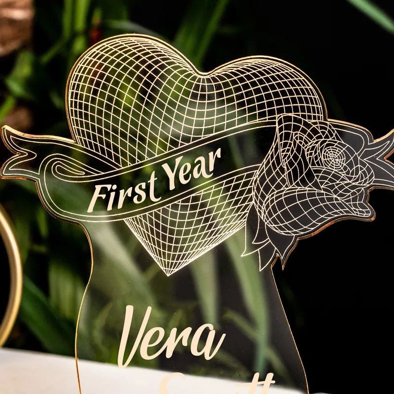 First Wedding Anniversary Gifts 3D LED Lamp