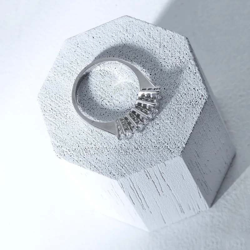 Five Stone Silver Diamond Ring Perfect for