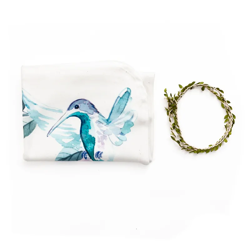 Personalised Baby Milestone Blanket with Floral Bird Design