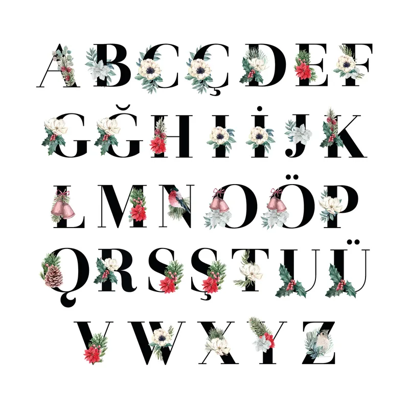 Floral Decorative Pillow with Initial Design