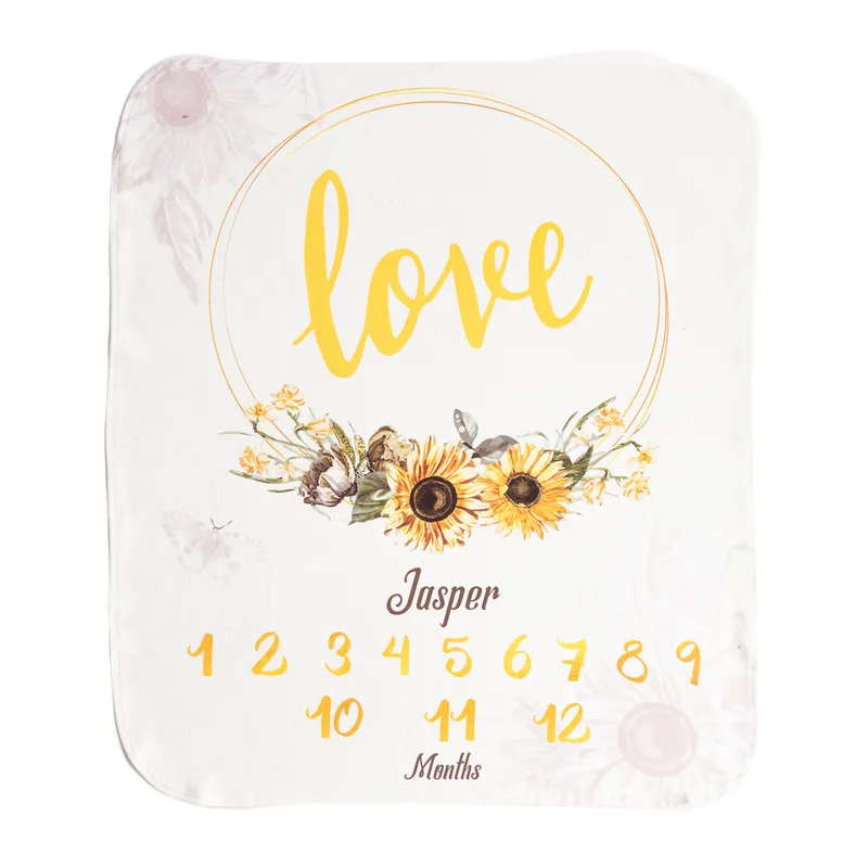 Floral Design Milestone Baby Blanket