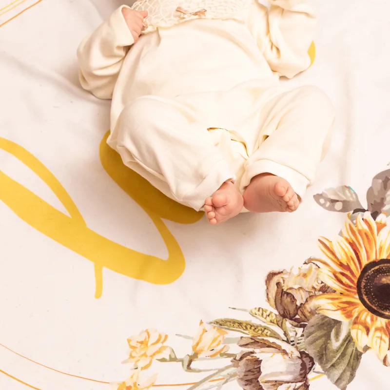 Floral Design Milestone Baby Blanket