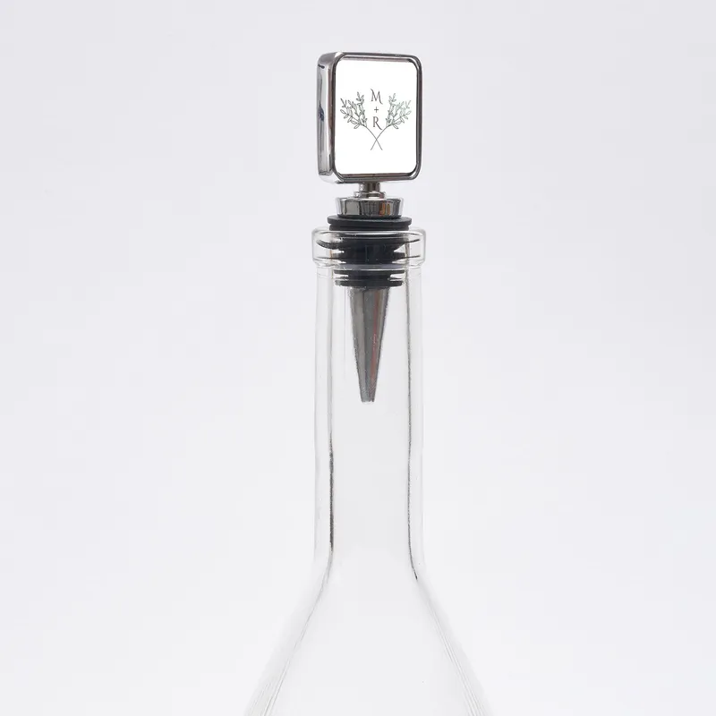 Personalised Floral Wine Stopper with Monogram
