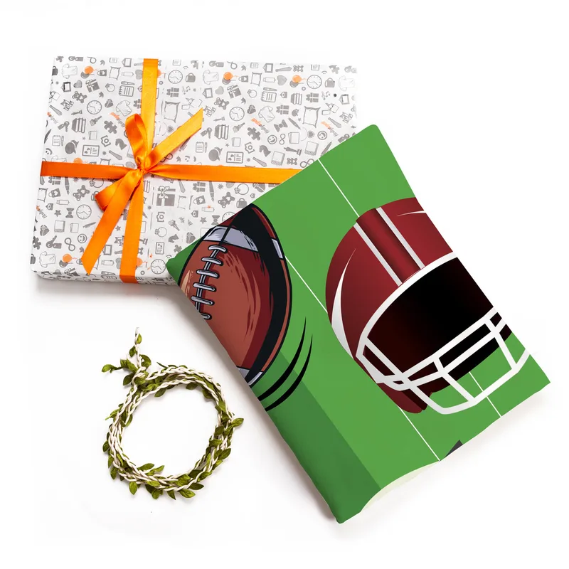 Personalised American Football Baby Milestone Blanket