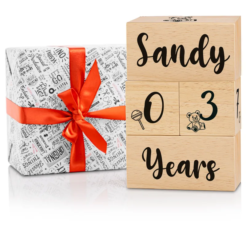 Personalised Wooden Baby Name and Milestone Blocks