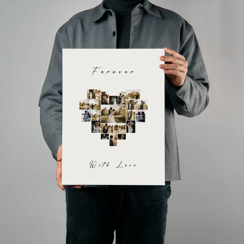 Forever with Love Designed Photo Printed Canvas