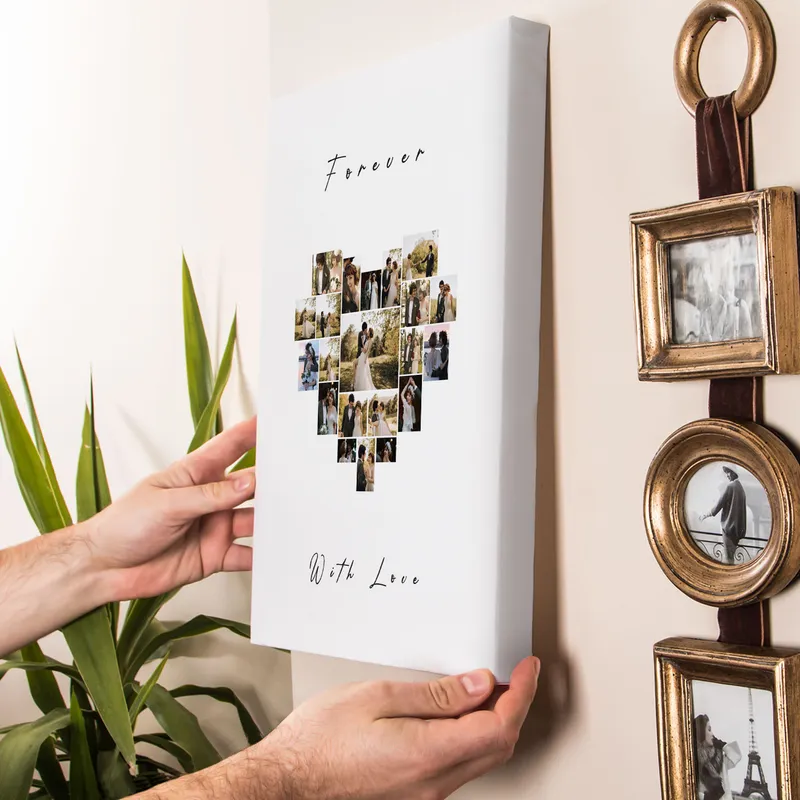 Forever with Love Designed Photo Printed Canvas