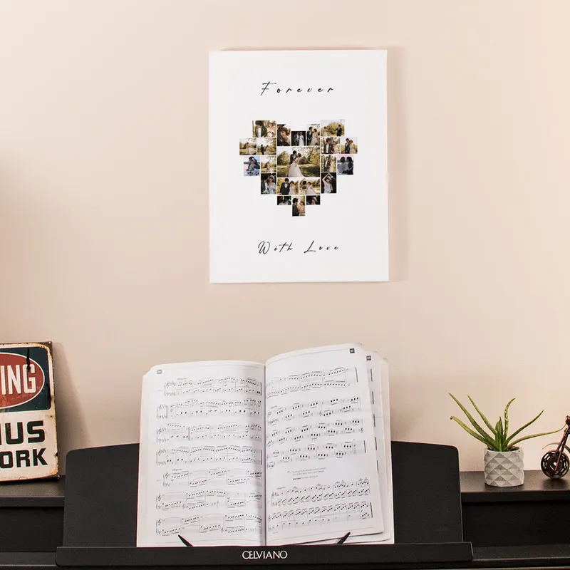 Forever with Love Designed Photo Printed Canvas