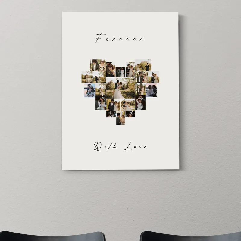 Forever with Love Designed Photo Printed Canvas