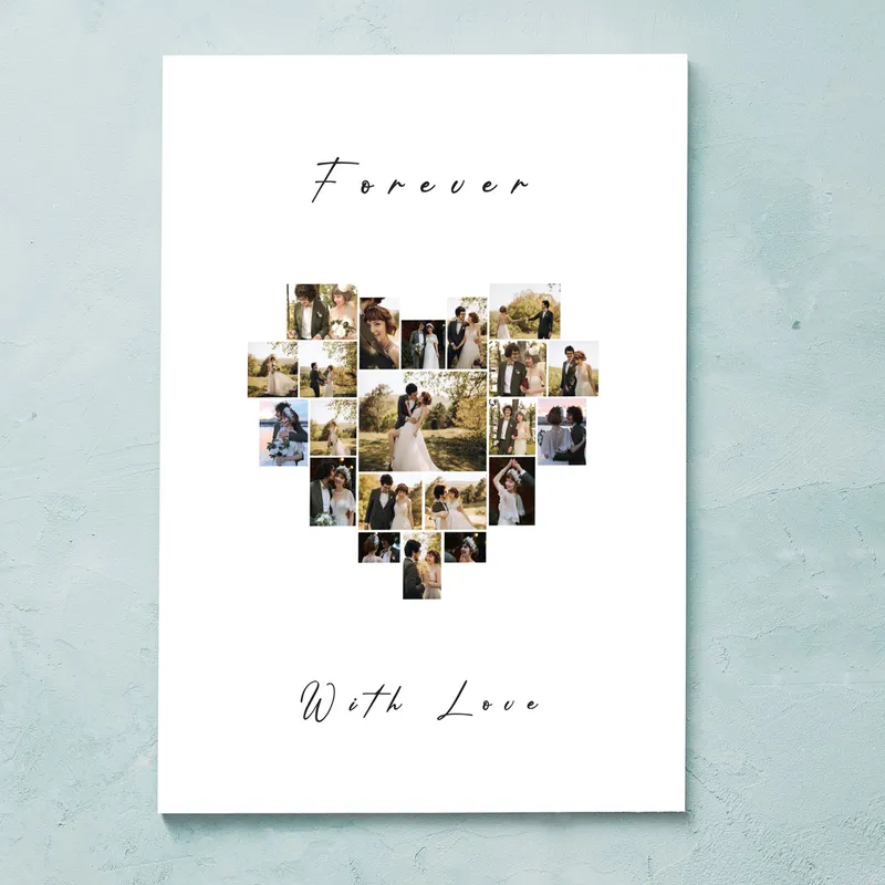 Forever with Love Designed Photo Printed Canvas