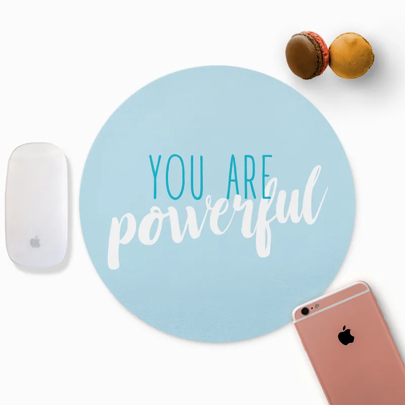 Friendship Gift Round Mouse Pad with Motivational Design