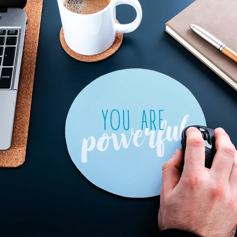 Friendship Gift Round Mouse Pad with Motivational Design